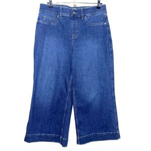 SPANX Spanxshape EveryWear Cropped Wide Leg Jean - Medium Blue L